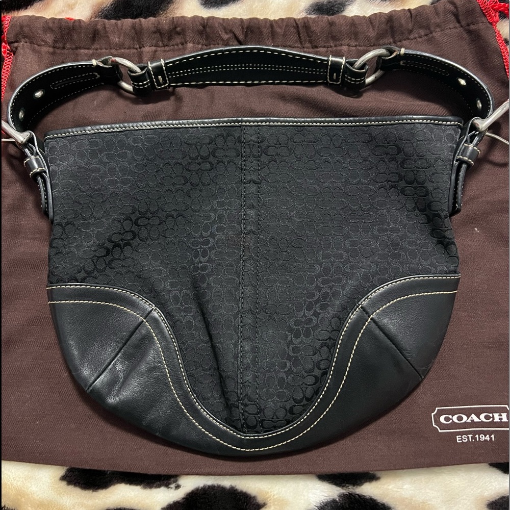 Black shoulder coach purse